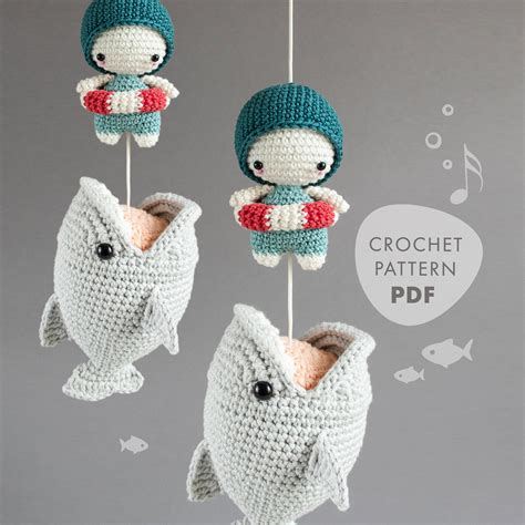 Crochet Pattern Lalylala Big Fish Amigurumi Diy Shark With Jaws