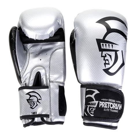 Kit Luva Boxe Muay Thai Pretorian Elite Prata E Preto Oz Shopee Brasil