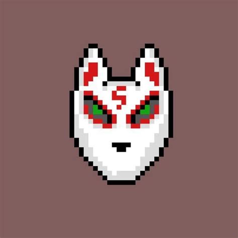 Premium Vector Ethnic Japanese Mask With Pixel Art Style In 2024