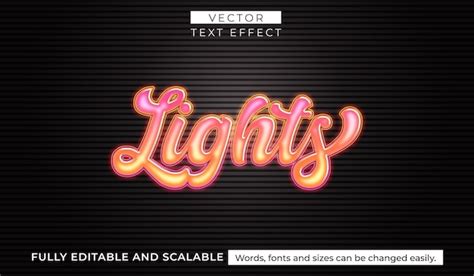 Premium Vector Lights Editable Text Effect