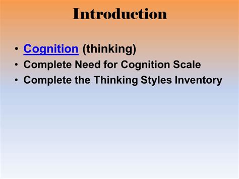 Cognition Thinking Problem Solving Creativity And Language Ppt