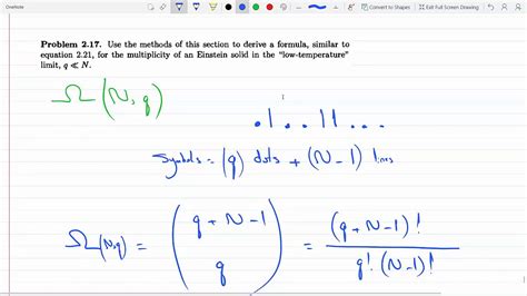 Finding The Multiplicity Of An Einstein Solid In The Low Temperature