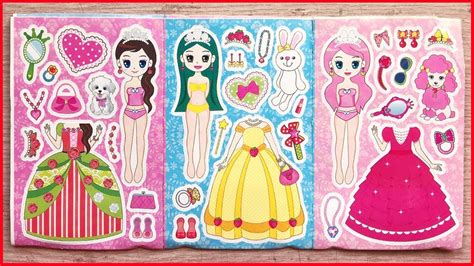 Dán hình búp bê công chúa thay quần áo và đeo giày Sticker doll so