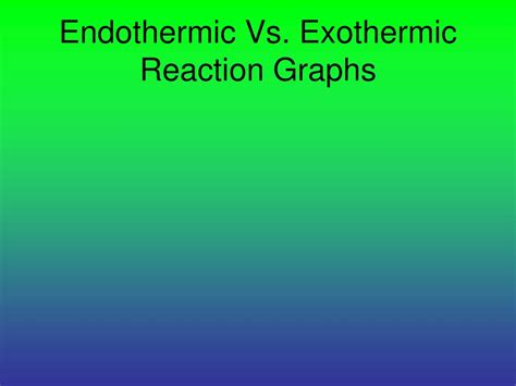 Ppt Understanding Endothermic Vs Exothermic Reactions Energy Graphs