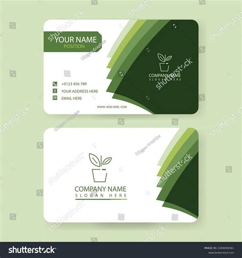 Green Color Business Card Design Template Stock Vector Royalty Free