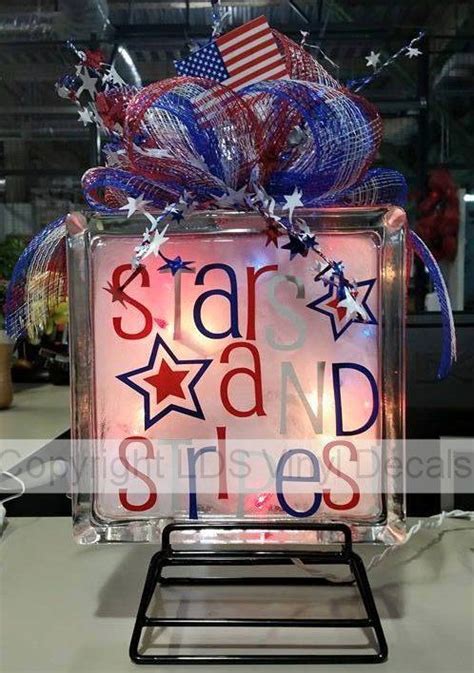 Stars And Stripes Two Color Vinyl Decal Glass Block Decals