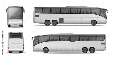 Coach Bus Isolated On White Background Travel Passenger Bus For