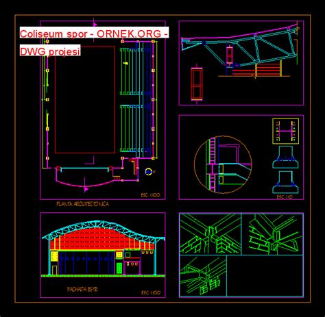 Coliseum Spor Dwg Projesi Autocad Projeler