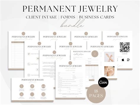 Permanent Jewelry Business Starter Kit Permanent Jewelry Consent Forms