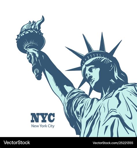 American symbol - statue liberty new york usa Vector Image