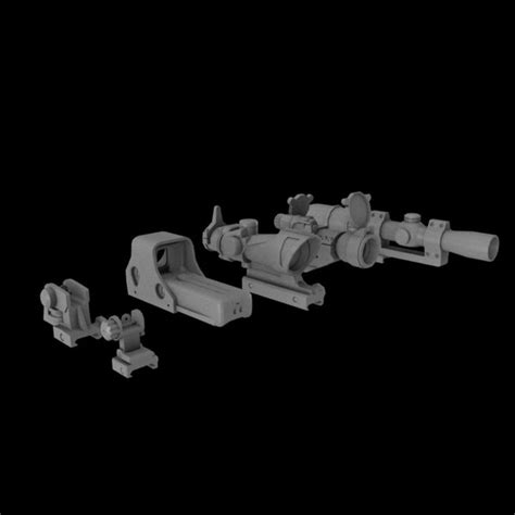 3d model m16a3 m4 accessories m16 m203