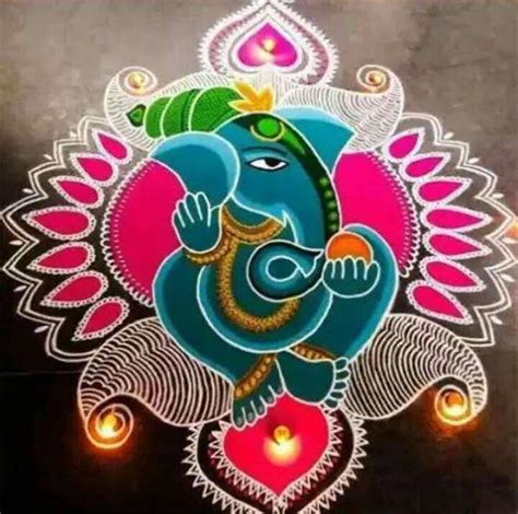 Diy Easy Ganpati Rangoli Designs