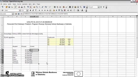 Arkusz kalkulacyjny CALC zagnieżdżona funkcja jeżeli część 1