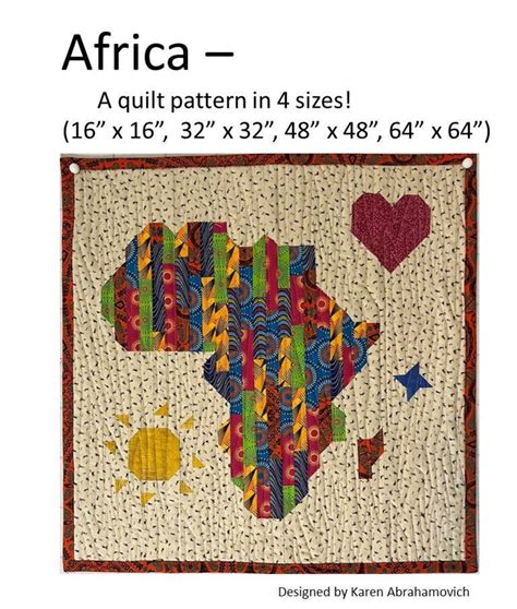 Africa Quilt Pattern 4 Sizes Etsy