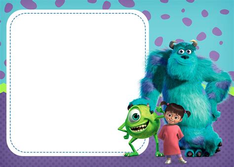 Blank Monsters Inc Invitations Templates