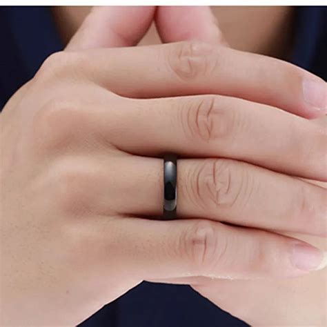 Jual Cincin Titanium Hitam Polos Shopee Indonesia