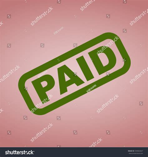 Vector Illustration Paid Icon Symbol Green Stock Vector Royalty Free