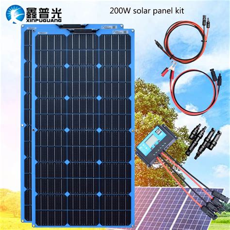 Xinpuguang 2pcs 100w Monocrystalline Flexible Solar Panel 200w 12v