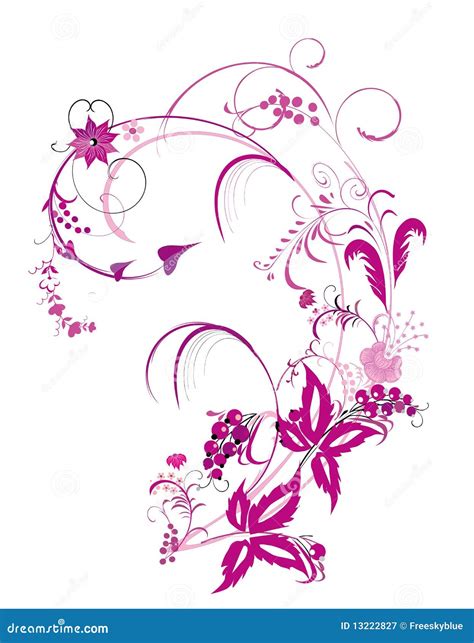 Purple Flower And Vines Pattern Royalty Free Stock Photography Image