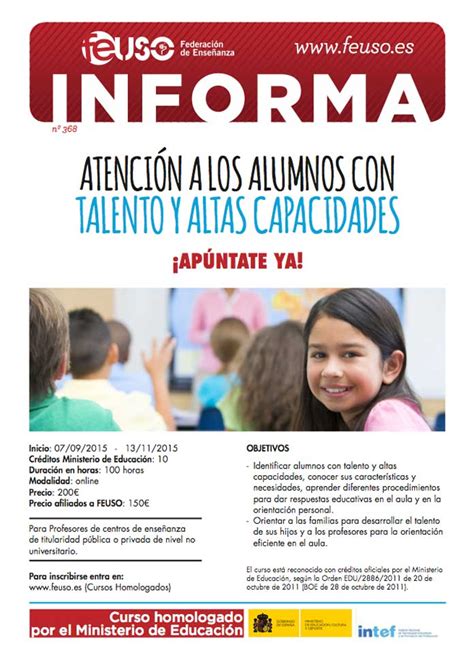 Federaci N De Ense Anza De Uso Curso De Feuso Atenci N A Los Alumnos