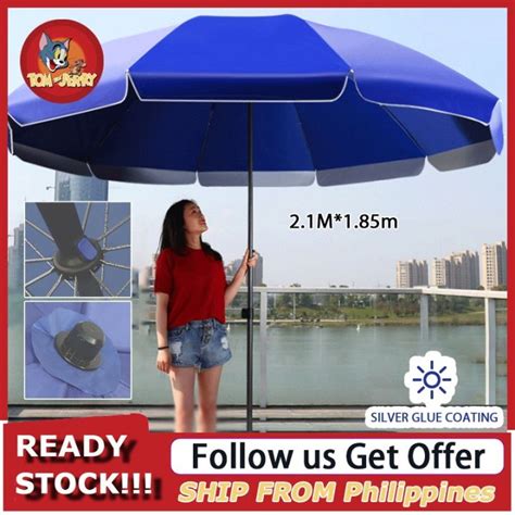 21m2m Parasol Garden Patio Umbrella Sun Shade Umbrella Beach Round