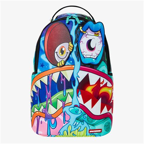 Sprayground Backpack Crazy Shark Split Dlxsv With Removable Eyes M