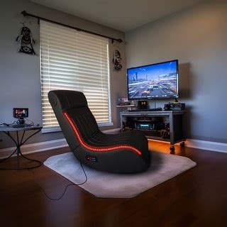 Foldable Gaming Chair with Onboard Speakers, LED Strip Lighting, Bluetooth Music Speakers ...