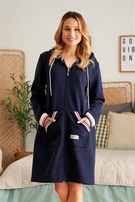 Szlafrok Damski Doctor Nap Navy Blue Rafjolka Pl