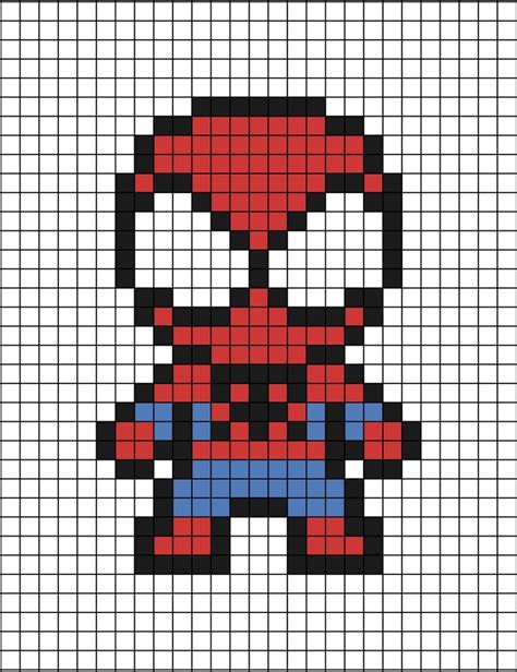 Spider Man Pixel Art Dibujitos sencillos Ideas de dibujo fácil