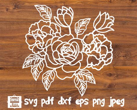 Flower Svg Rose Flower Bouquet Svg Wedding Flowers Svg Etsy Images