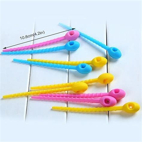 X Pcs Food Grade Silicone Bag Ties Cable Management Zip Tie