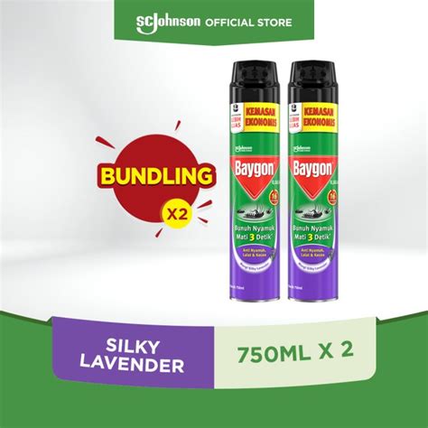 Jual Baygon Aerosol Silky Lavender 750ml X2 Sc Johnson Id Tokopedia