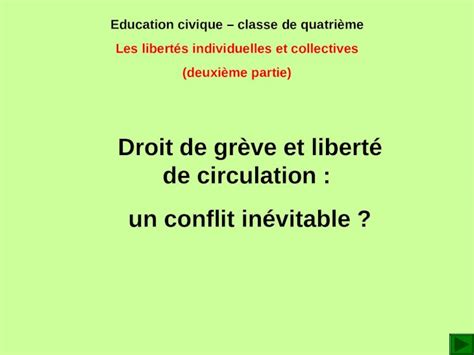 Ppt Education Civique Classe De Quatri Me Les Libert S