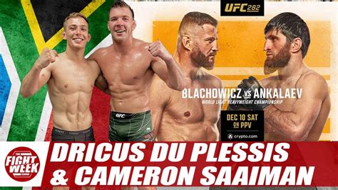 Dricus Du Plessis Cameron Saaiman SA Invasion UFC282 YouTube