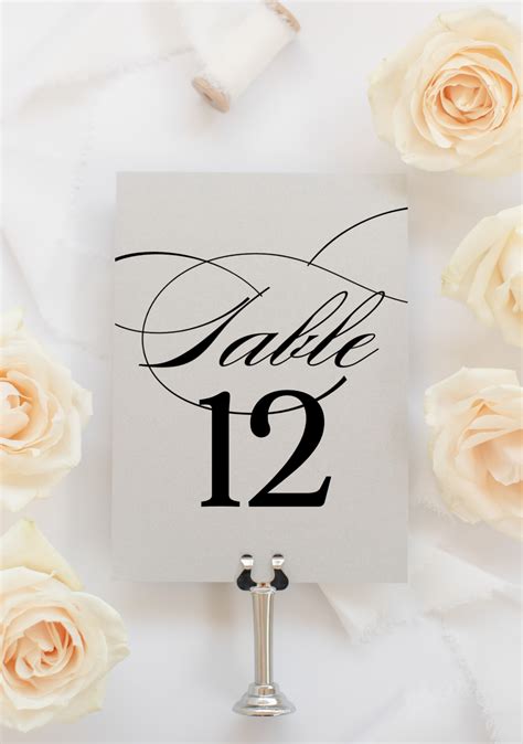 Numerical Wedding Table Numbers Flat Or Tented Eternity