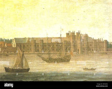 . English: Anonymous painting of Greenwich Palace during the reign of ...