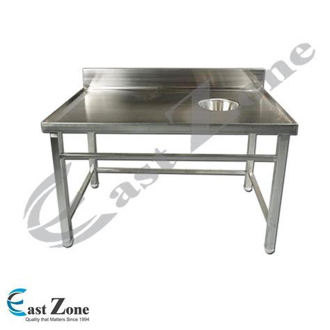 For Restaurant Solid Dish Landing Table With Garbage Chute At Rs 9000