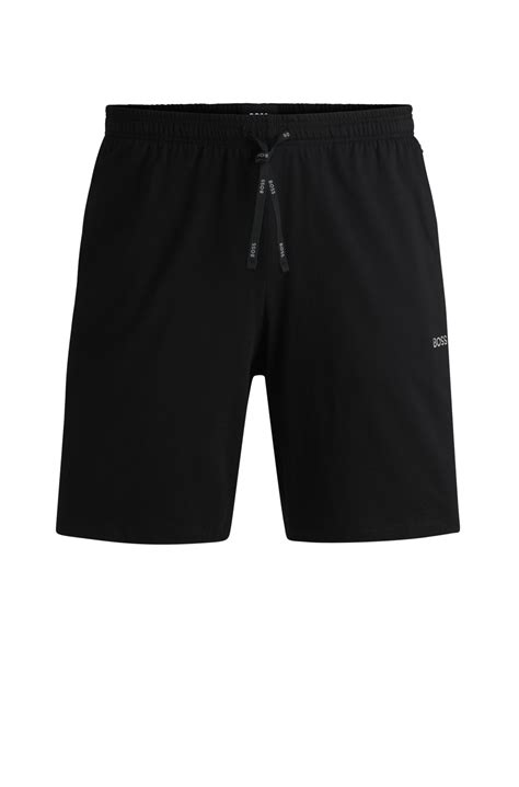 Boss Stretch Cotton Regular Fit Shorts With Logo Detail