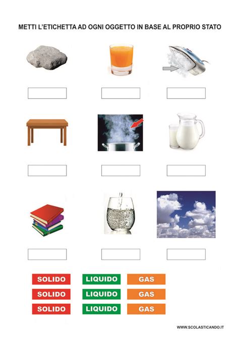 Gli Stati Della Materia Interactive Worksheet For You Can Do The