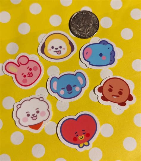 BT21 Stickers Chimmy, Koya, Tata, RJ, Mang, Cooky, Shooky - Etsy