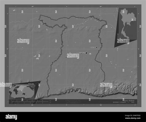 surin province  thailand bilevel elevation map  lakes