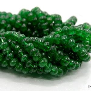 Natural Zambian Emerald Smooth Rondelle Mm To Mm Beads Necklace