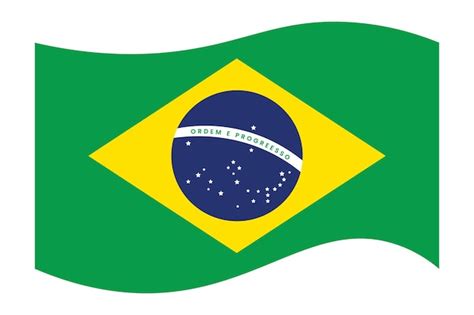 La bandera de brasil agitando | Vector Premium