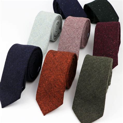 New Style Wool Viscose Tie Cm Ties Fluffy Solid Color Corbata Slim