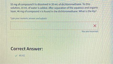 Solved Mg Of Compound X Is Dissolved In Ml Of Chegg