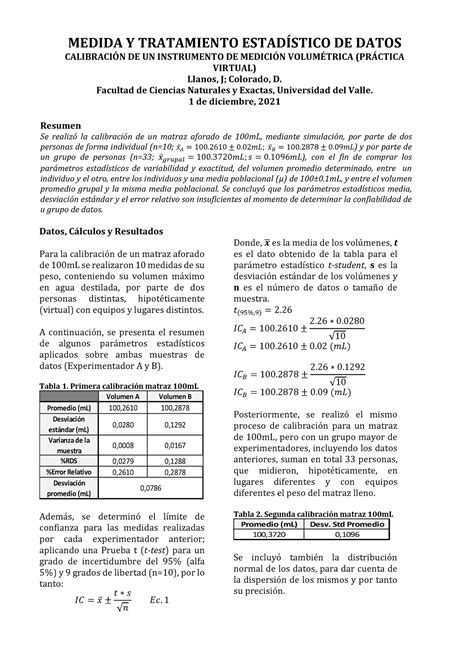 Calibraci N De Material Volum Trico Uso De Simulador Medida Y