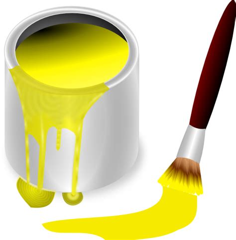 Yellow Paint With Paint Brush Clip Art at Clker.com - vector clip art ...