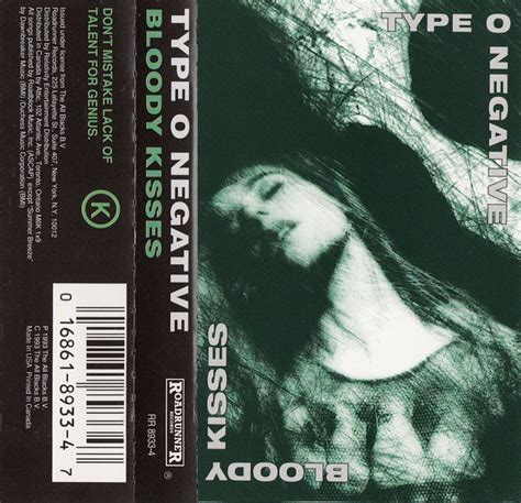 Type O Negative – Bloody Kisses (1993, Clean (Censored), Cassette ...