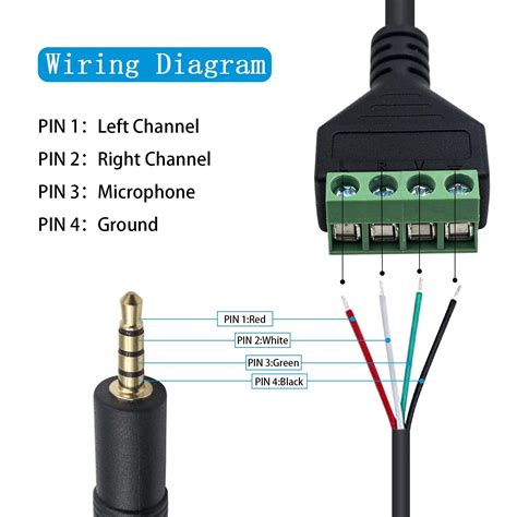 Poyiccot 3 5mm Speaker Wire Adapter 3 5mm 1 8 4 Pole Stereo TRRS