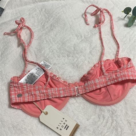 Billabong Swim Nwt Billabong Pink Tide Ruffle Underwire Bikini Top